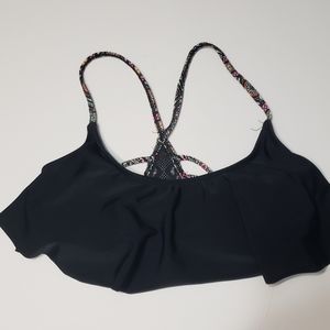 Swim Bikini Top Black Blue Size Xs/S
